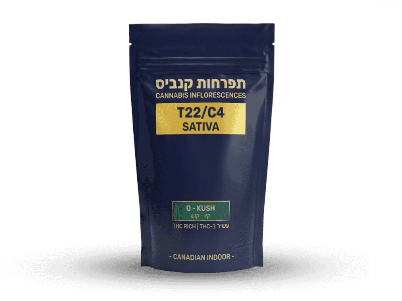 קנאביס רפואי תפרחת קיו-קוש - T22/C4 - Q-Kush גרין פארמה יום - סאטיבה