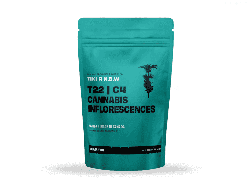 קנאביס רפואי תפרחת טיקי אר.בי.דאבליו - T22/C4 - TIKI R.N.B.W טוגדר פארמה יום - סאטיבה
