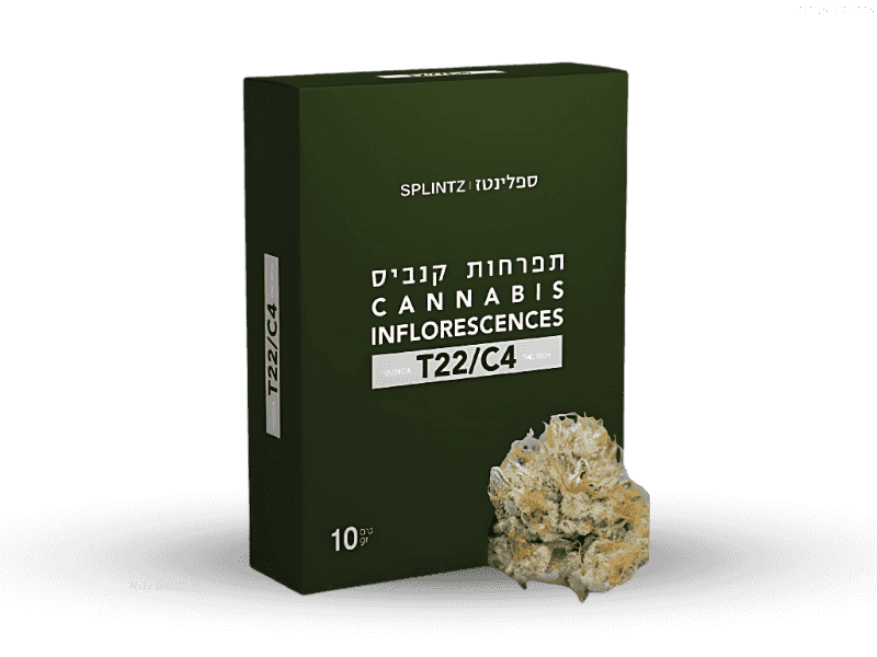 קנאביס רפואי תפרחת ספלינז - T22/C4 - Splinz גרין פילדס לילה - אינדיקה