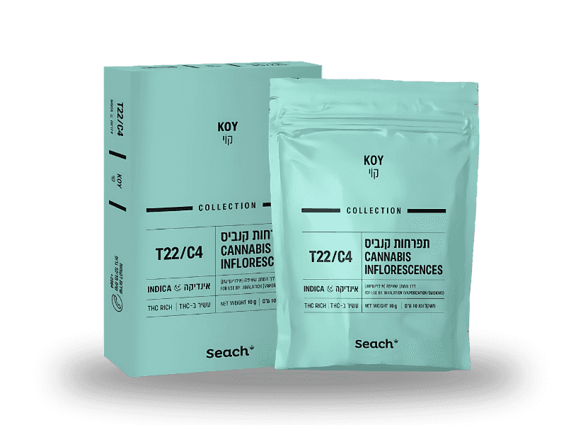 קנאביס רפואי תפרחת קוי - T22/C4 - Koy שיח מדיקל לילה - אינדיקה