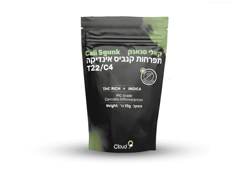 קנאביס רפואי תפרחת קאלי סגאנק - T22/C4 - Cali sgunk גרינקום לילה - אינדיקה