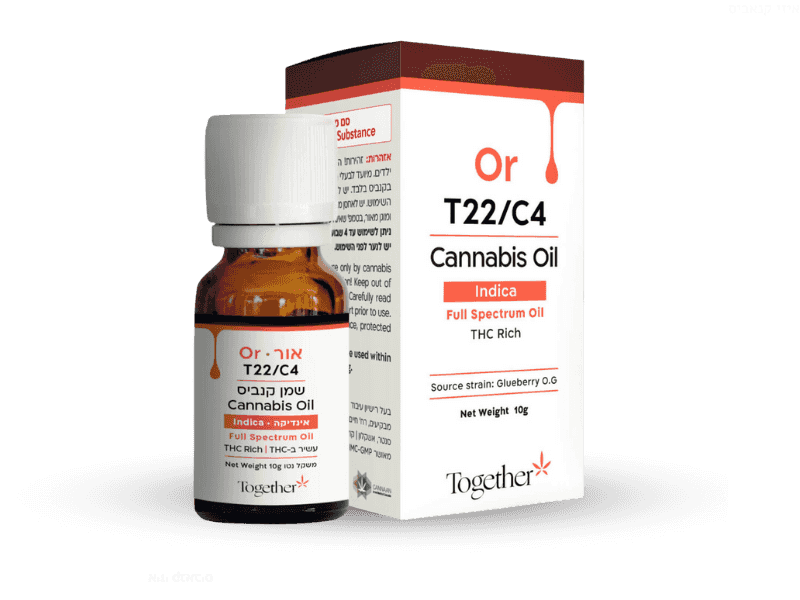 קנאביס רפואי שמן אור מינון - T22/C4 - OR טוגדר פארמה לילה - אינדיקה