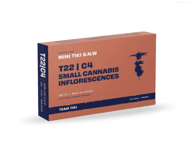 קנאביס רפואי תפרחת טיקי אס.אן.דאבליו מיני - T22/C4 - Tiki S.N.W Mini טוגדר פארמה לילה - אינדיקה