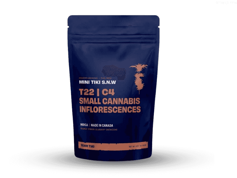 קנאביס רפואי תפרחת טיקי אס.אן.דאבליו מיני - T22/C4 - Tiki S.N.W Mini טוגדר פארמה לילה - אינדיקה