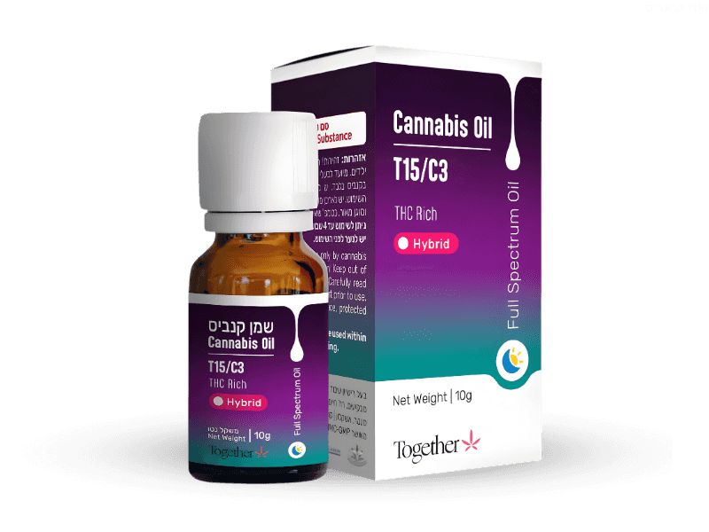 קנאביס רפואי שמן טוגדר היבריד  - T15/C3 - Together טוגדר פארמה יום\לילה - היברידי