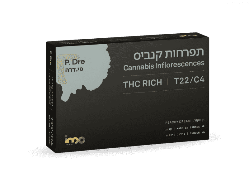 קנאביס רפואי תפרחת פי.דרה - T22/C4 - P.DRE איי.אמ.סי יום - סאטיבה