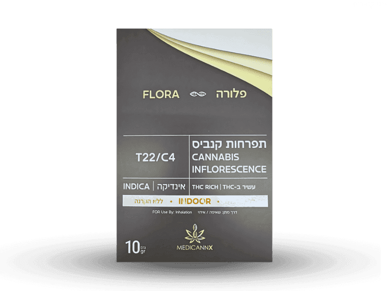 קנאביס רפואי תפרחת פלורה - T22/C4 - Flora מדיקן איקס לילה - אינדיקה