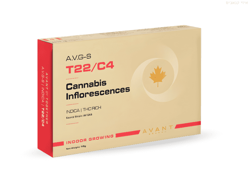 קנאביס רפואי תפרחת איי.וי.ג'י-אס - T22/C4 - A.V.G-S טוגדר פארמה לילה - אינדיקה