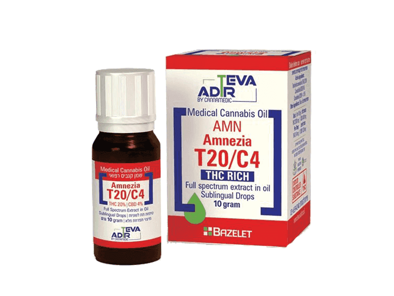 קנאביס רפואי שמן אמנזיה מינון - T20/C4 - Amnezia קאנמדיק (טבע אדיר) יום - סאטיבה