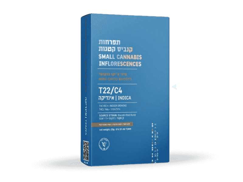 קנאביס רפואי תפרחת בוקוטי צ'יקו מיני - T22/C4 - Bucotti Chico Mini ויטה ורדה לילה - אינדיקה