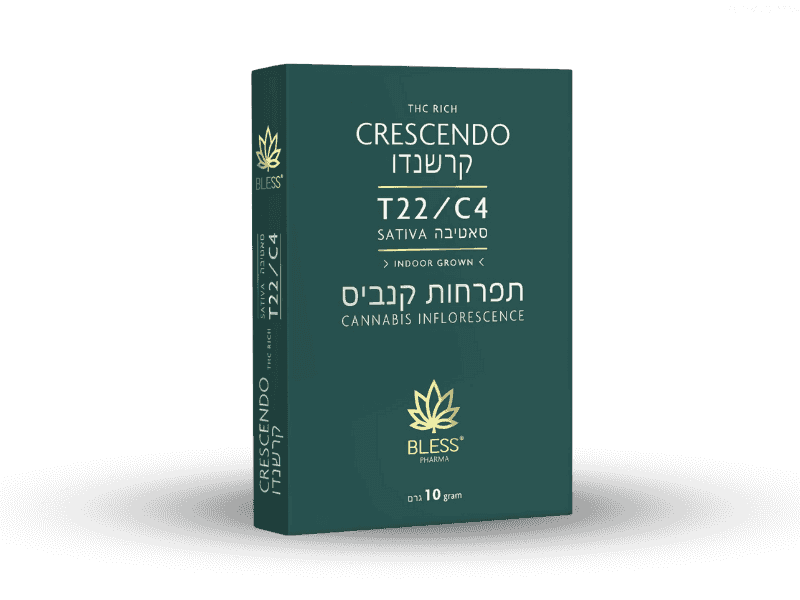 קנאביס רפואי תפרחת קרשנדו - T22/C4 - Crescendo בלס פארמה מדיקל יום - סאטיבה