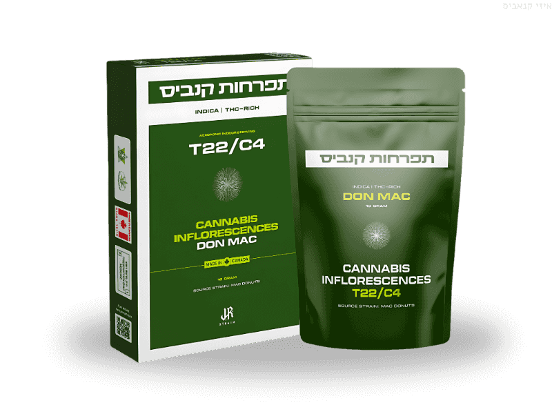 קנאביס רפואי תפרחת דון מאק - T22/C4 - Don Mac טוגדר פארמה לילה - אינדיקה