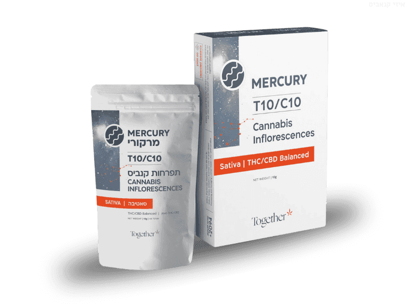 קנאביס רפואי תפרחת מרקורי - T10/C10 - Mercury טוגדר פארמה יום - סאטיבה