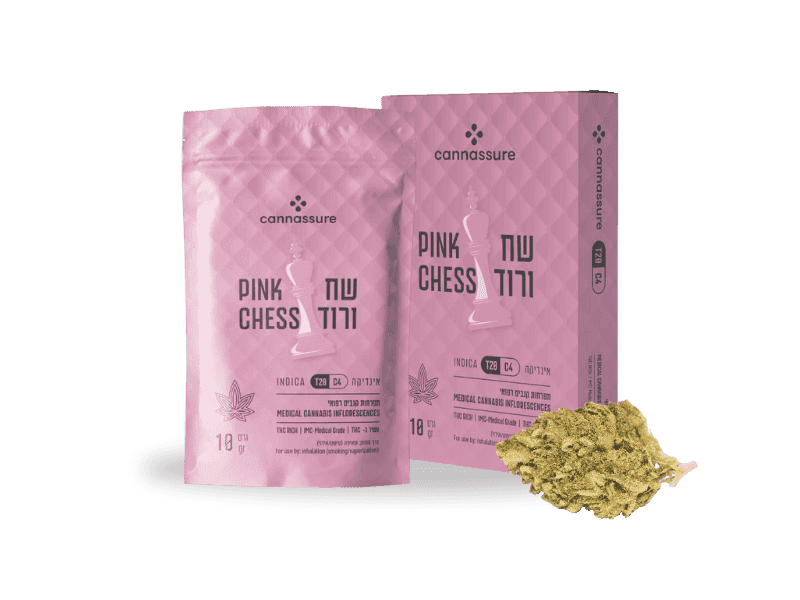 קנאביס רפואי תפרחת שח ורוד - T20/C4 - Pink Cheese קנאשור לילה - אינדיקה