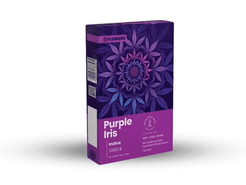 קנאביס רפואי תפרחת פרפל אייריס - T20/C4 - Purple Iris טוגדר פארמה לילה - אינדיקה