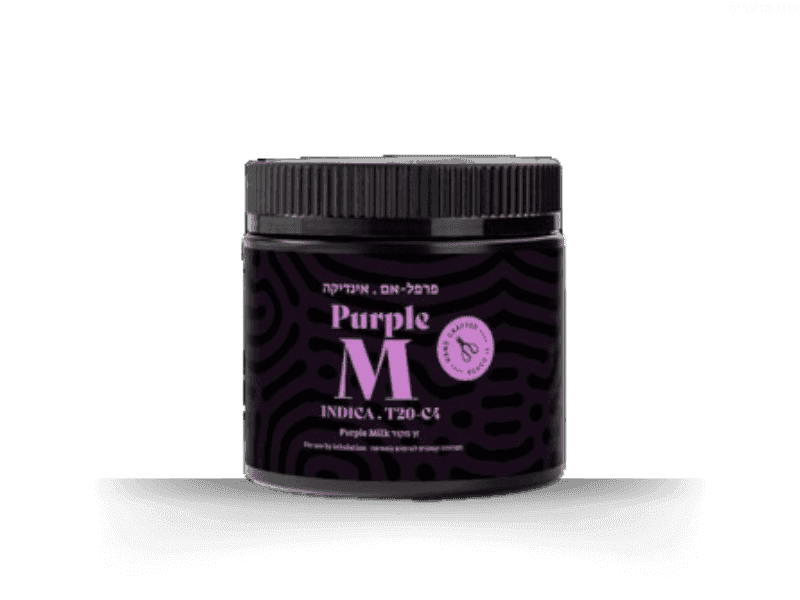 קנאביס רפואי תפרחת פרפל אם - T20/C4 - Purple M דוד וגוליית לילה - אינדיקה