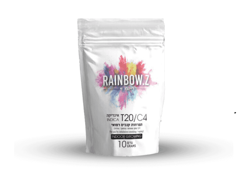 קנאביס רפואי תפרחת ריינבו זי - T20/C4 - Rainbow Z גרין פארמה לילה - אינדיקה