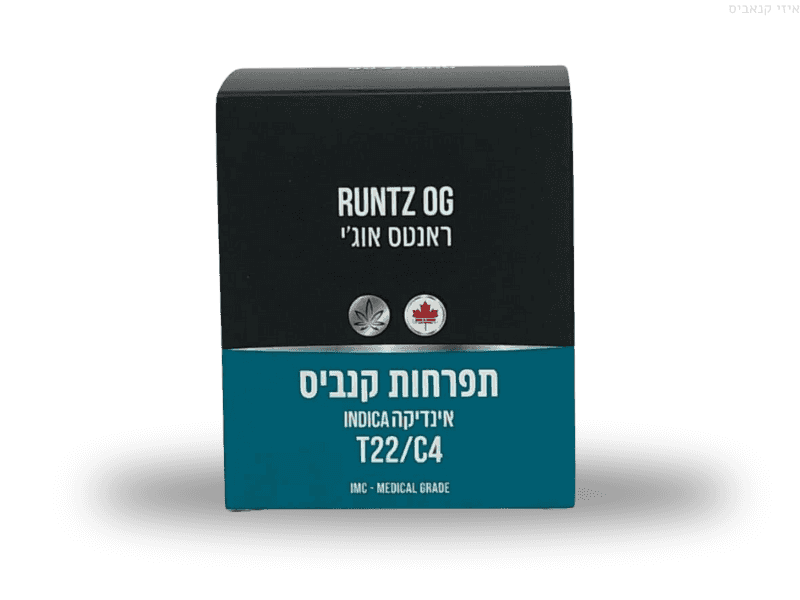 קנאביס רפואי תפרחת ראנטס אוג'י - T22/C4 - Runtz OG גרין האוס לילה - אינדיקה