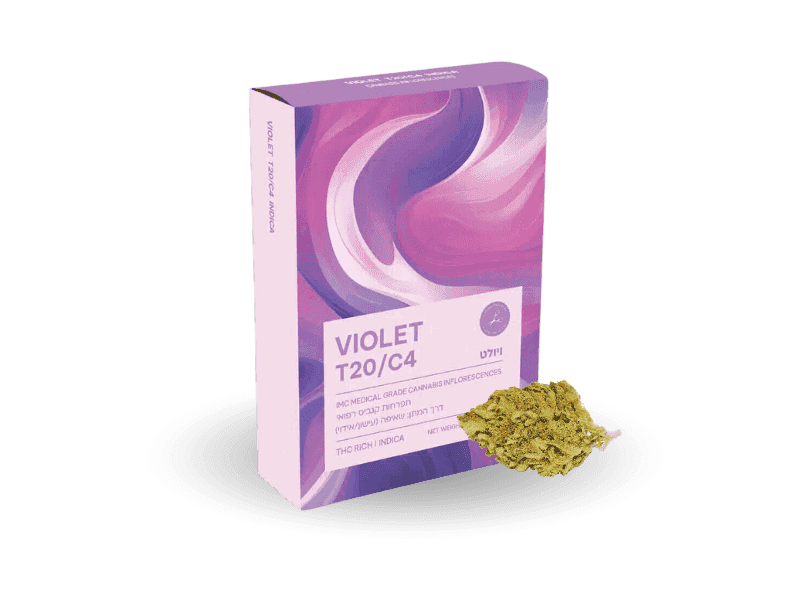 קנאביס רפואי תפרחת ויולט - T20/C4 - Violet תיקון עולם לילה - אינדיקה