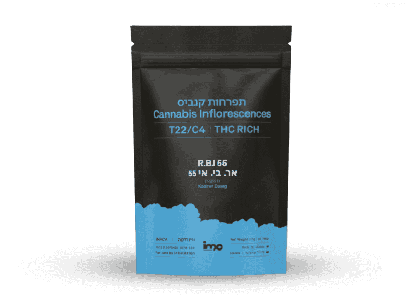 קנאביס רפואי תפרחת אר.בי.אי 55 - T22/C4 - RBI 55 איי.אמ.סי לילה - אינדיקה