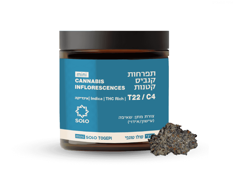 קנאביס רפואי תפרחת סולו טוגפי מיני - T22/C4 - Togepi Mini מדוקאן לילה - אינדיקה