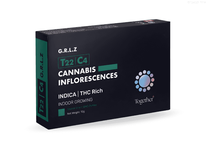 קנאביס רפואי תפרחת ג'י.אר.אל.זי - T22/C4 - G.R.L.Z טוגדר פארמה לילה - אינדיקה