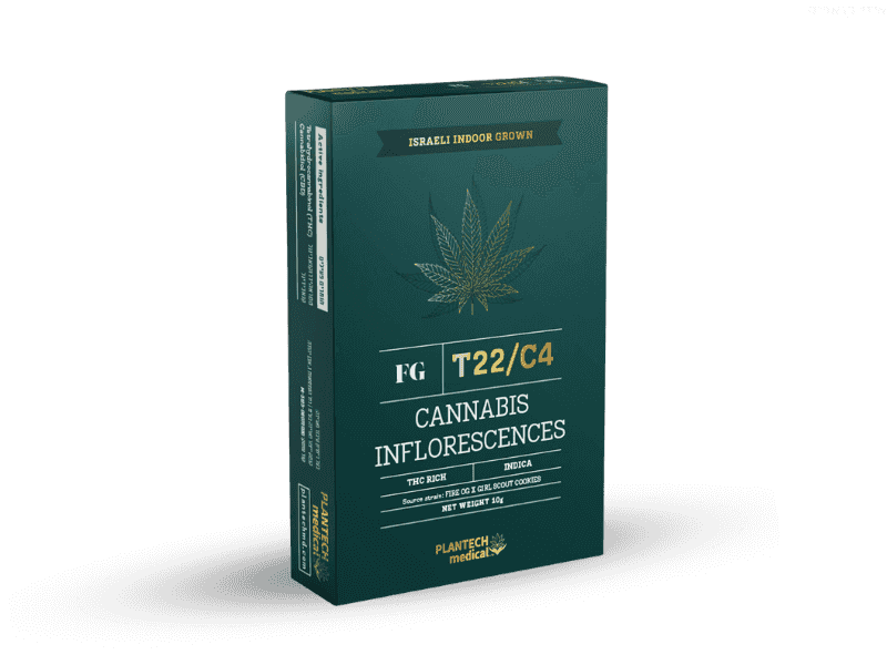 קנאביס רפואי תפרחת אף ג'י - T22/C4 - FG פלאנטק מדיקל לילה - אינדיקה