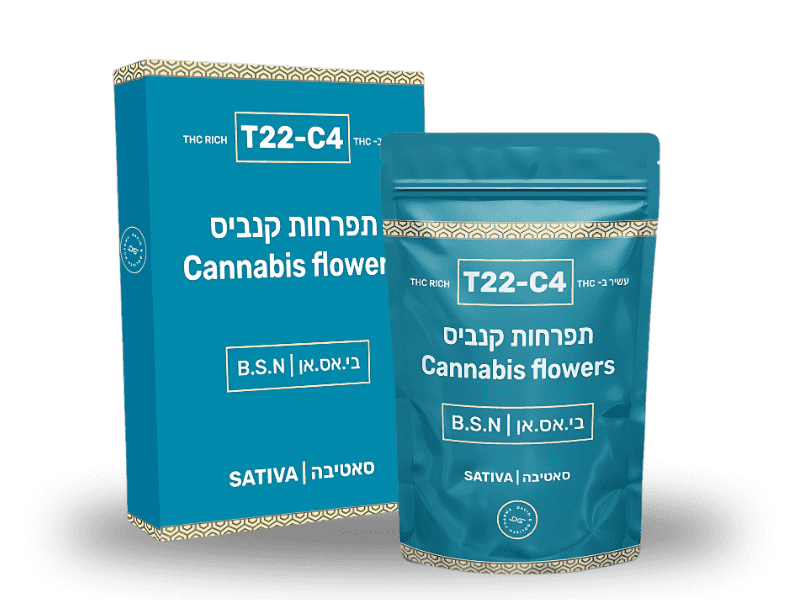 קנאביס רפואי תפרחת בי.אס.אן - T22/C4 - B.S.N דוד וגוליית יום - סאטיבה