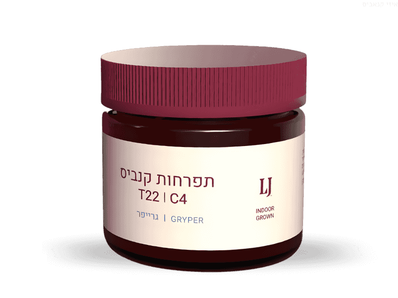 קנאביס רפואי תפרחת גרייפר - T22/C4 - Gryper פיס נטורלס לילה - אינדיקה