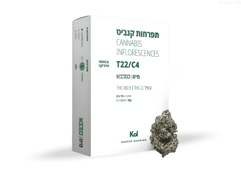קנאביס רפואי תפרחת מיזו - T22/C4 - Mizo קול מדיקל לילה - אינדיקה