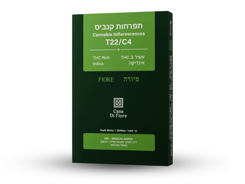 קנאביס רפואי תפרחת פיורה - T22/C4 - Fiore שוגר ליף קאן לילה - אינדיקה