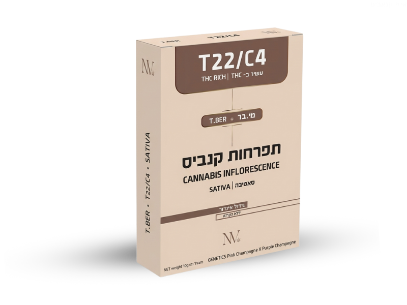 קנאביס רפוא י תפרחת טי.בר - T22/C4 - T.Ber נובה קנאביס יום - סאטיבה