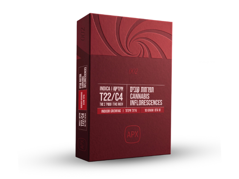 קנאביס רפואי תפרחת אפס אפס שתיים 002 - T22/C4 - 002 גרינמד לילה - אינדיקה