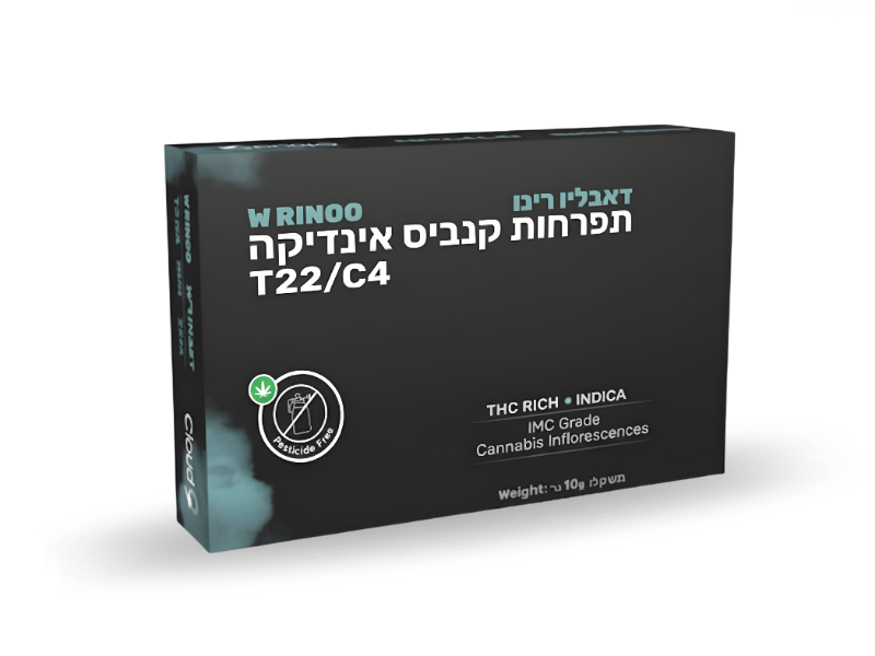 קנאביס רפואי תפרחת דאבליו רינו - T22/C4 - W Rinoo קלאוד-9 לילה - אינדיקה