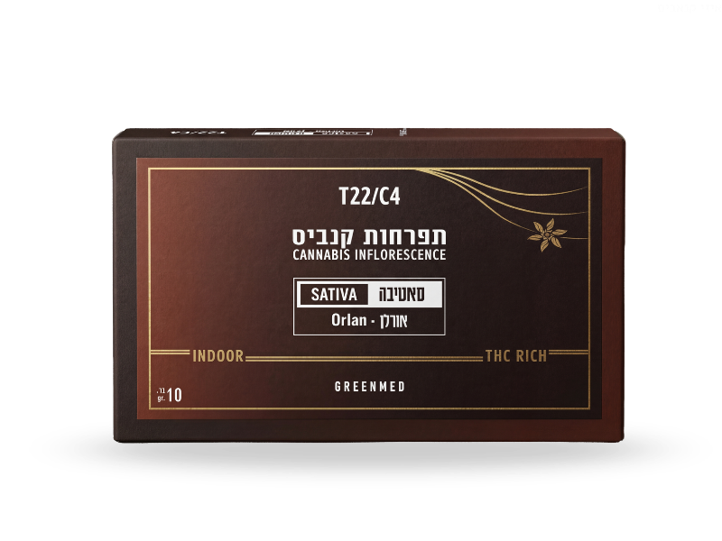קנאביס רפואי תפרחת אורלן - T22/C4 - ORLAN גרינמד יום - סאטיבה