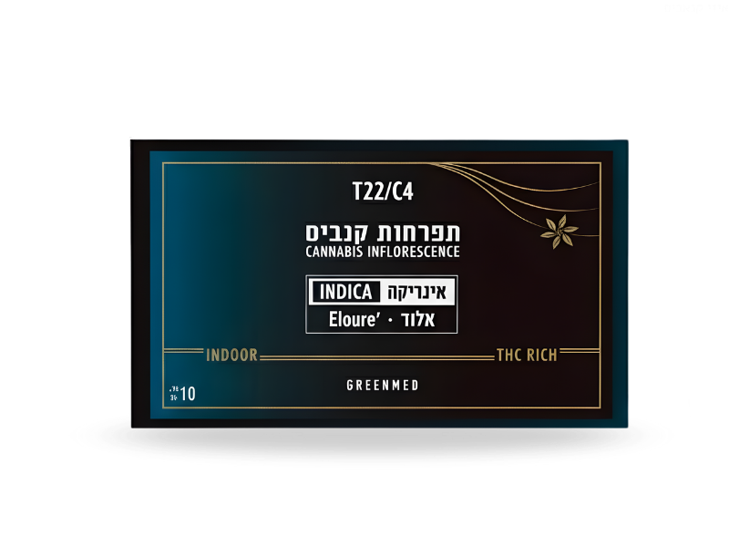 קנאביס רפואי תפרחת אלור - T22/C4 - Eloure גרינמד לילה - אינדיקה
